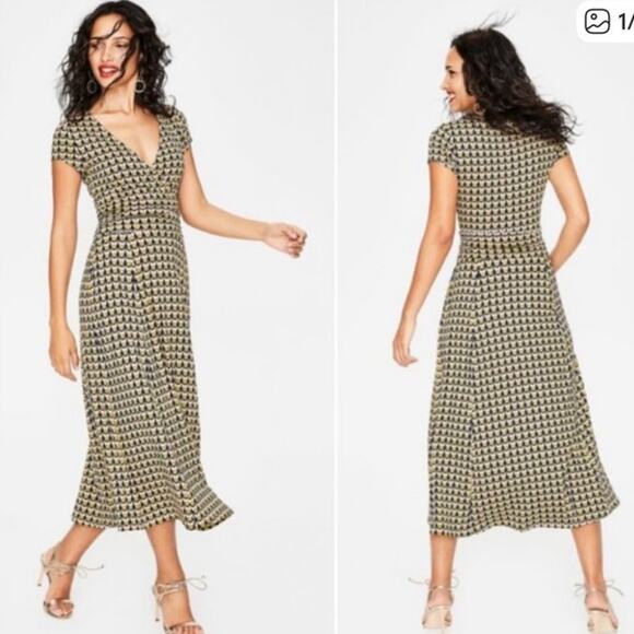 Boden Dresses & Skirts - Boden Womens 6 Small Lily Jersey Midi Dress Soft Comfortable Artsy Geometric